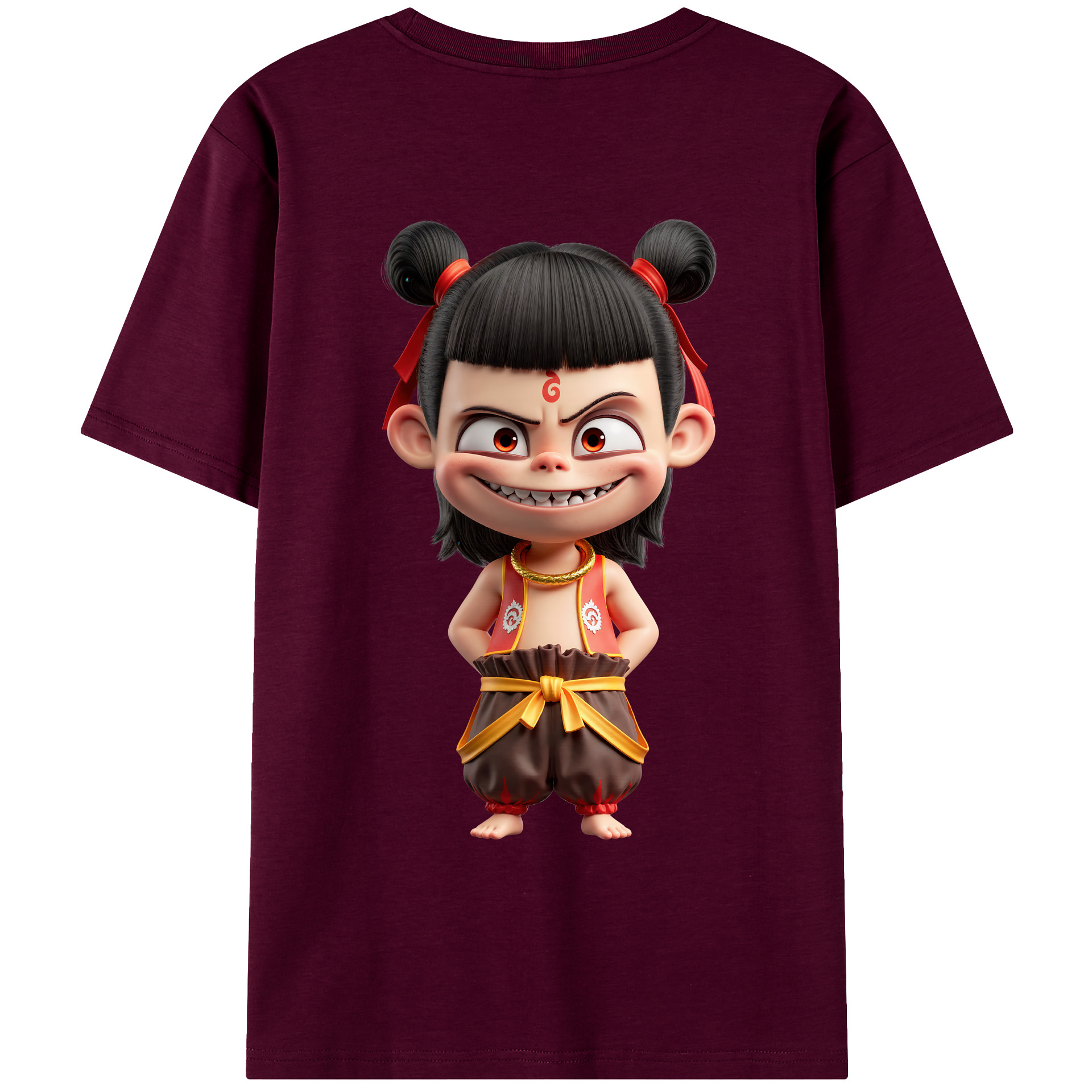 （画像用） Ne Zha 2 ナタ 魔童の大暴れ レディース半袖Tシャツ(バックプリント)
